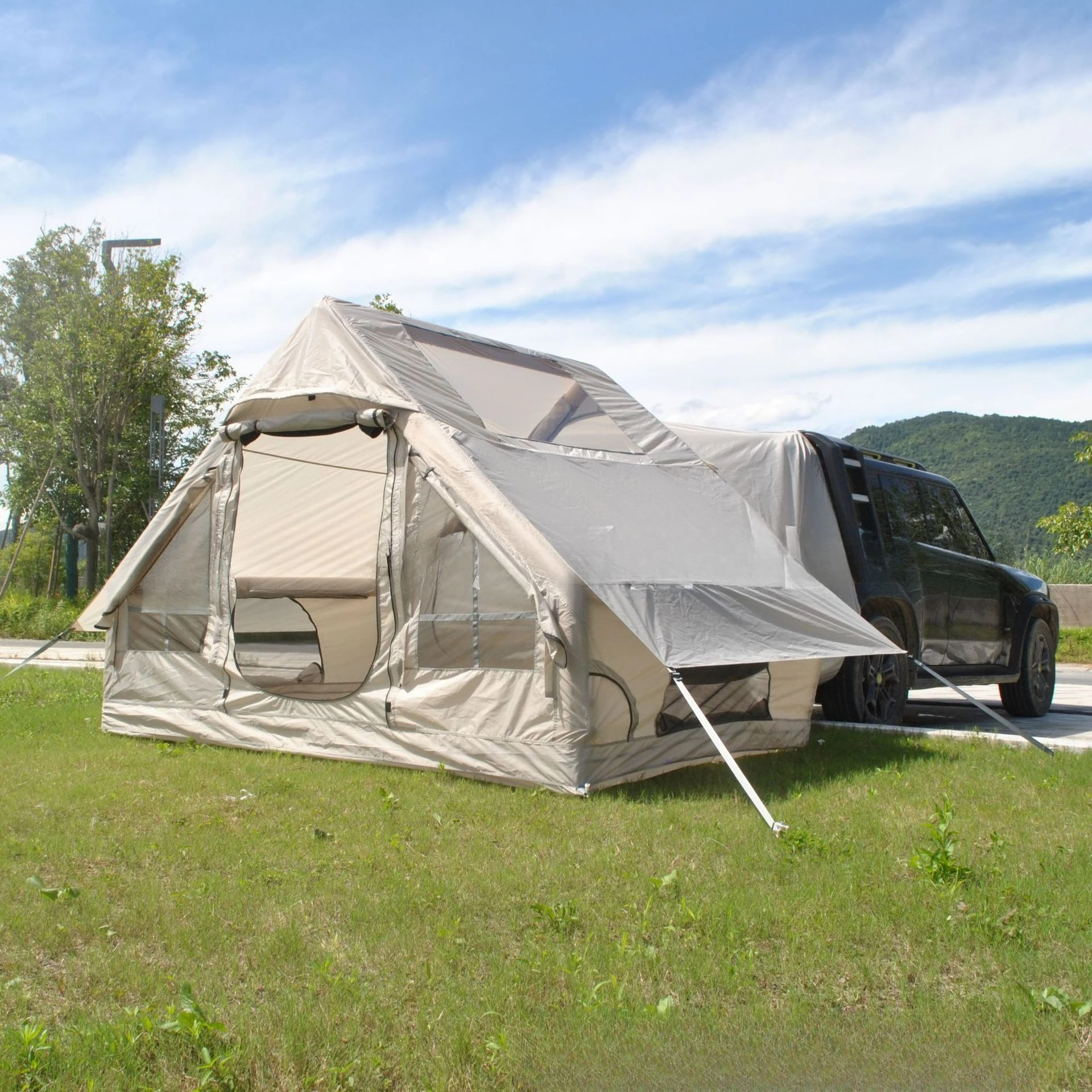 Self-driving tour 6.3 square meters transparent sunroof, free to build inflatable tail tent with air pump