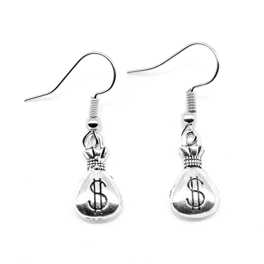 1 Pair Money Bag Charm Earrings Body Jewelry 10x17mm