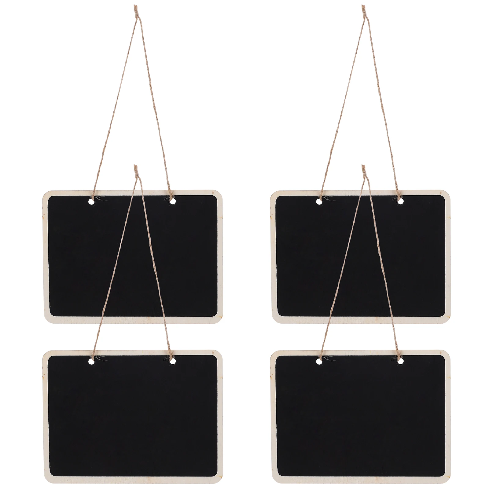

4 pcs Mini Blackboard Chalkboard Tags Labels Vintage Hanging Signs Jute Twine Kids Crafts Memo Garden Plant Signage