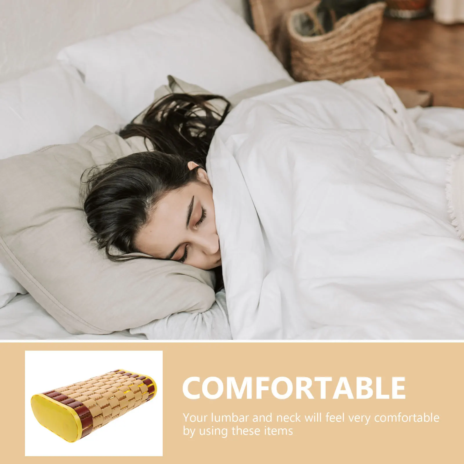 

Bamboo Pillow Cooling Reusable Sweat Steam Room Pillow Ergonomic Lumbar Support Cervical Pillows for Elderly Summer Bed Neck