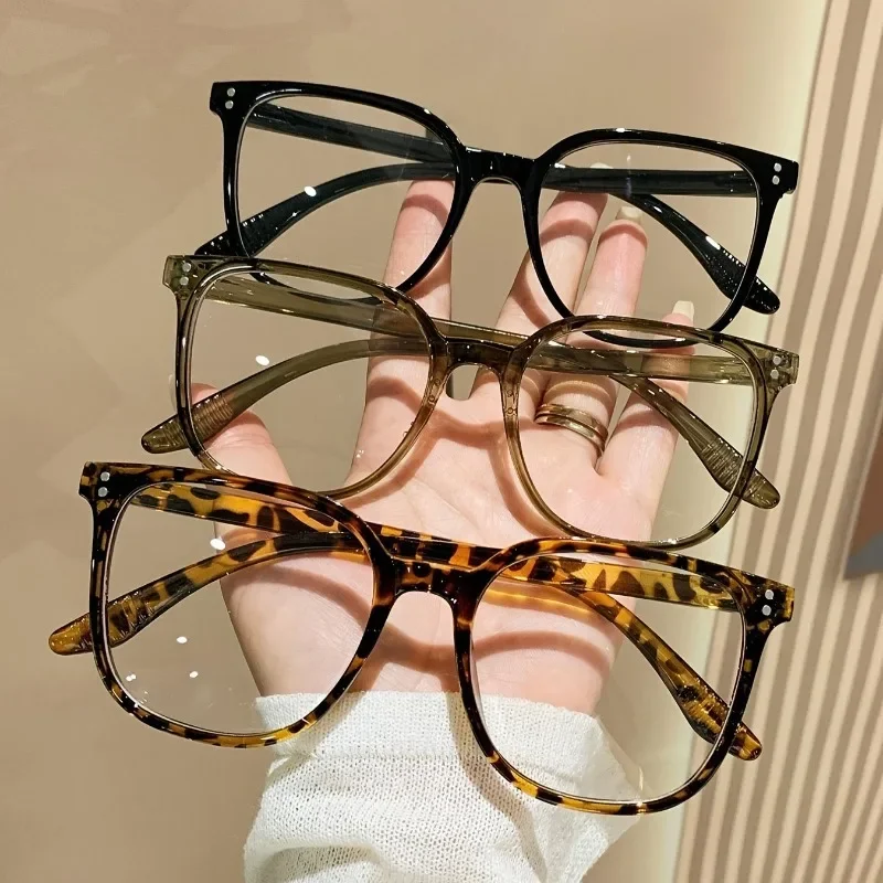 1 قطعة/3 قطعة/4 قطعة نظارات بإطار مربع بسيط وأنيق مع تصميم برشام، إكسسوار عصري للارتداء اليومي