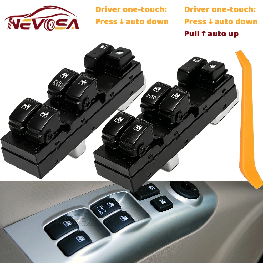 Master Auto For Kia Sportage 2004 2005 2006 2007-2010 Power Window Control Switch 93570EF000 935701F370 Left Hand 93580-2E000