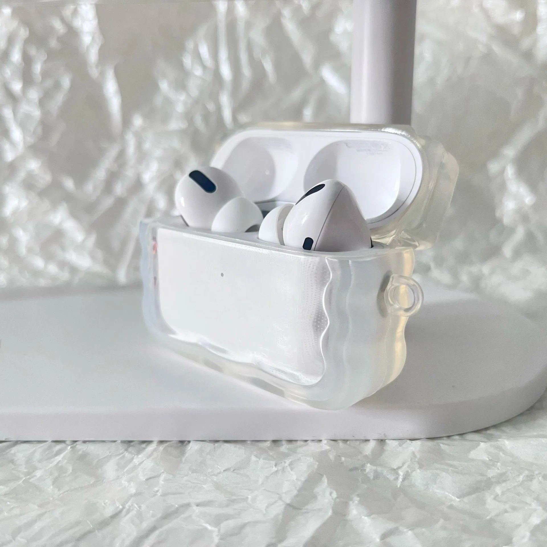 Custodie trasparenti per AirPods Pro 2nd Bluetooth custodia protettiva per auricolari Wireless per Airpods 2 1 3 custodia morbida trasparente Wave Shell
