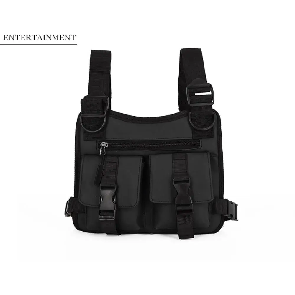

Casual Multi-pockets Running Vest Backpacks Unisex Phone Storage Chest Bag Adjustable Fashion Hip Hop Streetwear Phone Storage