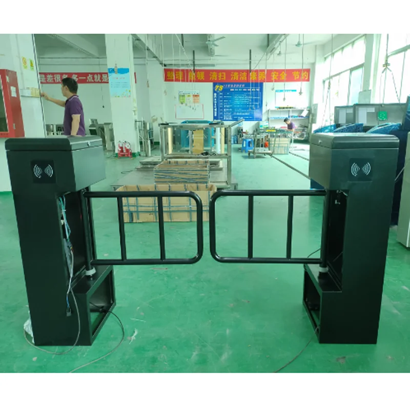 custom.Face Recognition Turnstile Glass Swing Barrier Gate With Card QR Code Reader
