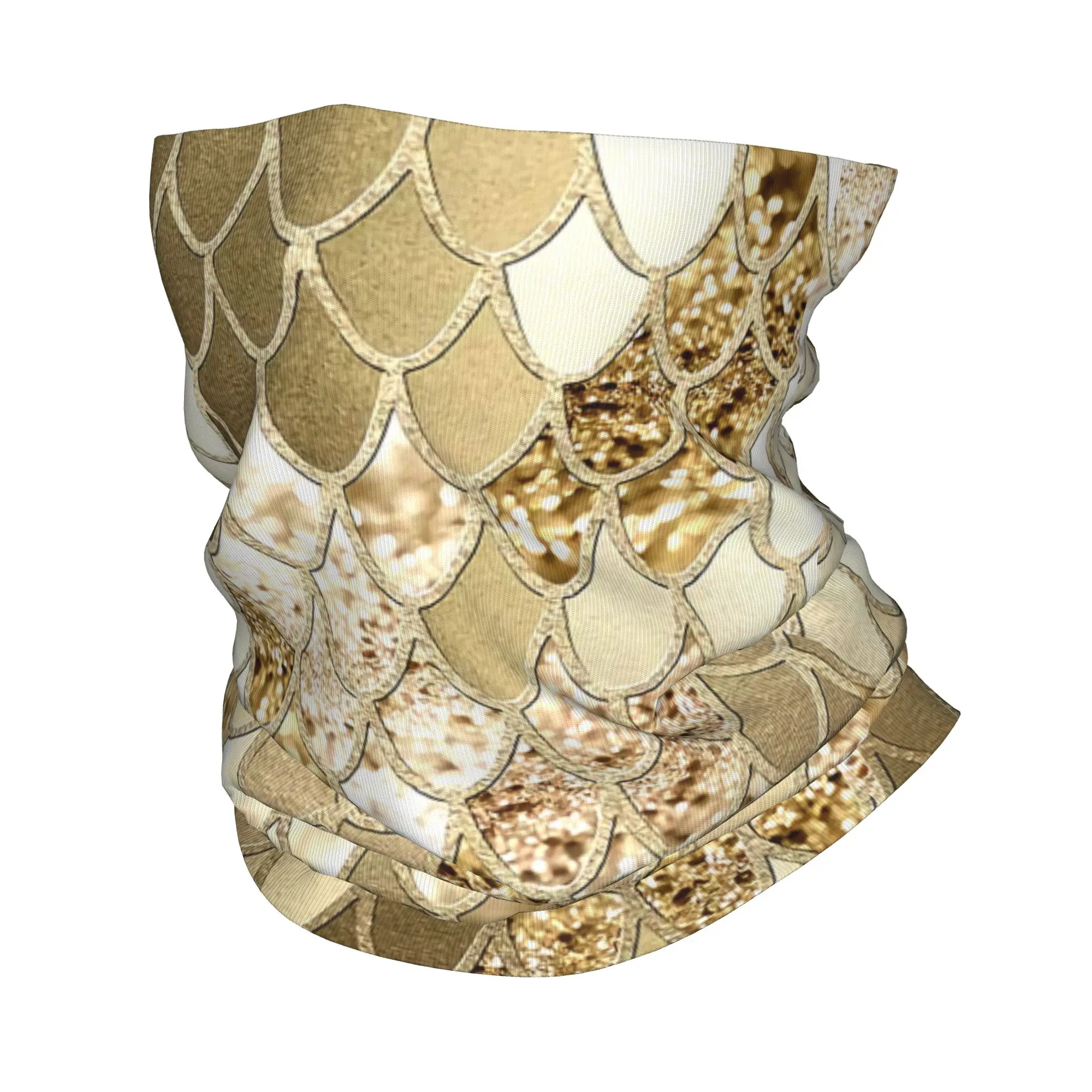 Glitter Mermaid Scales Bandana Neck Gaiter for Hiking Running Men Women Wrap Scarf  Headband Warmer Face Scarf Cover