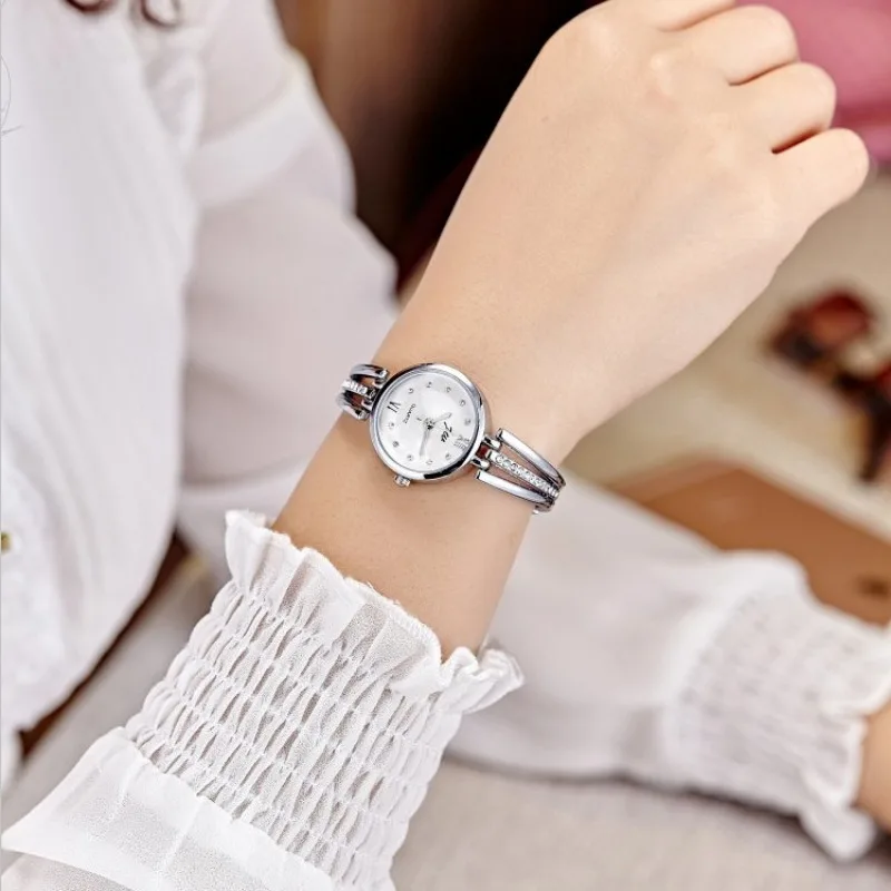 Fashion Stainless Steel Band Analog Quartz Wristwatches for Women Crystal Exquisite Thin Strap Watch Female Elegant Bracelet