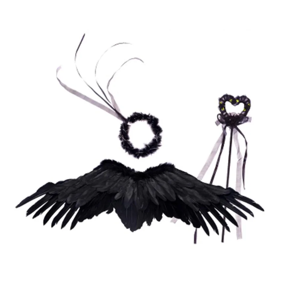 

Halloween Costume Wing Black Medium Party Accessory for Children Photoshoot Role Play Cosplay