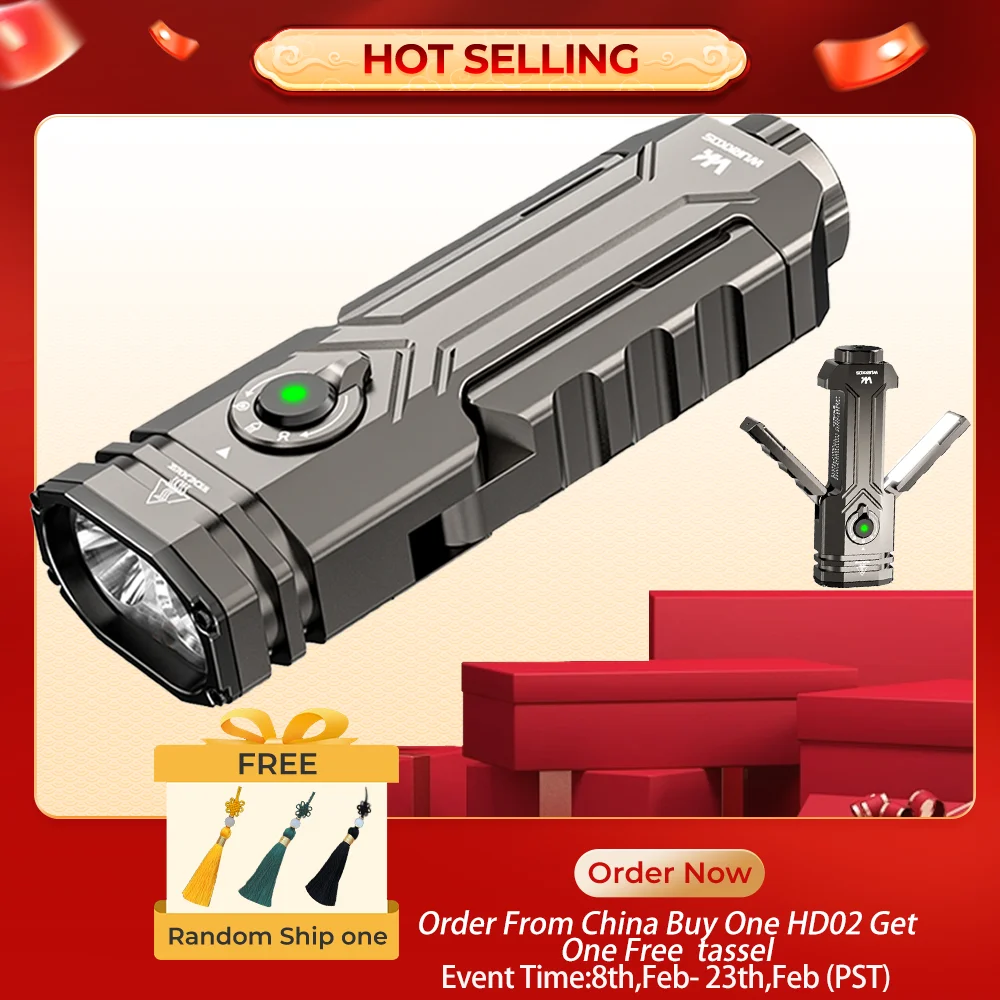 

Wurkkos HD02 Double Folding Wing Four-in-One Flashlight with Portable Waterproof Durable High-Power for Fishing Hunting Hiking