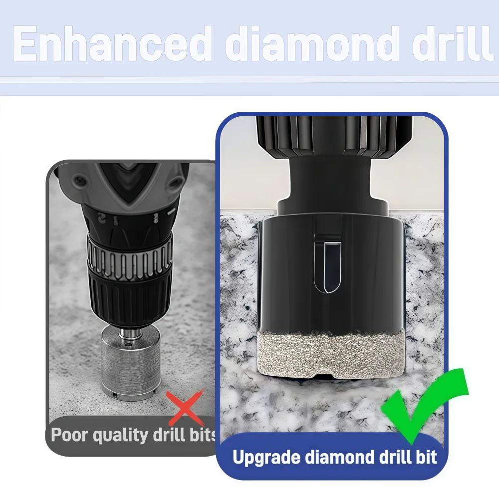 M14 موضوع جاف فراغ صنع من النحاس الرخام ثقب البناء المنشار فتاحة الماس الحفر الأساسية بت لسيراميك الجرانيت الرخام #6