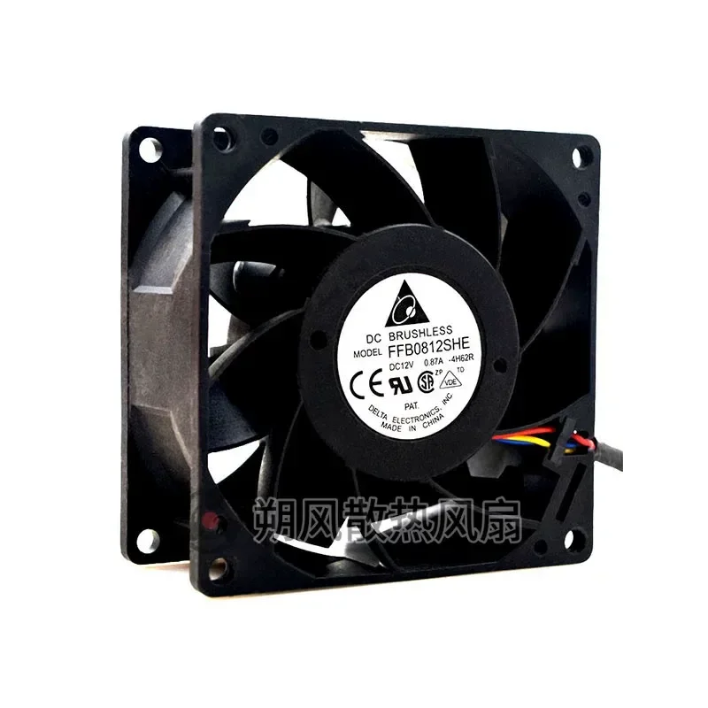 for Original Delta FFB0812SHE 8038 12V 0.87A 8CM PWM Temperature Control Speed Regulation High Performance Cooling Fan