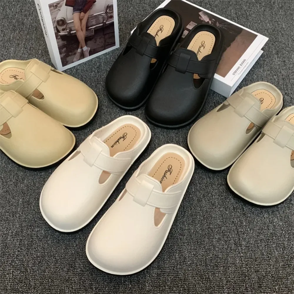 2026 Casual Flat Bottom Baotou Beach Cool Slippers for Wearing Fashionable and Durable New Boken Shoes, Simple Style