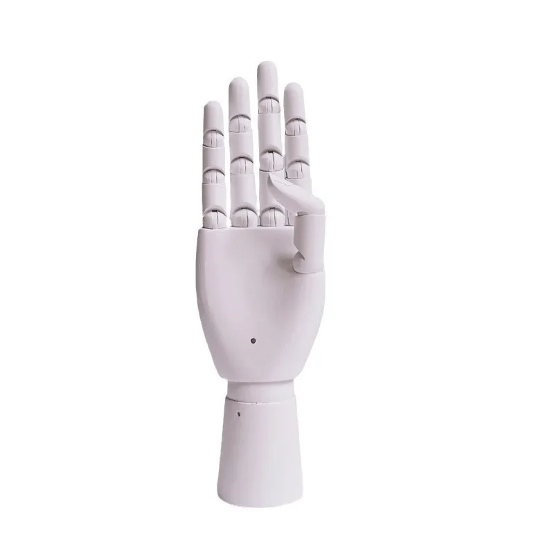 White simulated fake hand mold Solid wood palm joint Movable glasses Wallet Bracelet Jewelry display