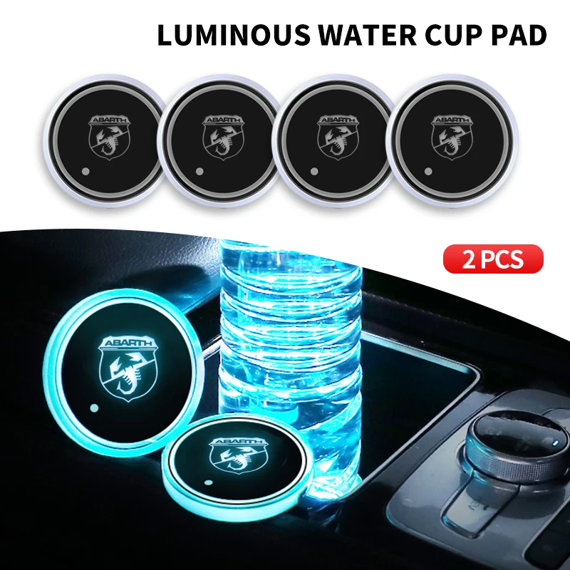 LED Car Emblem Water Cup Pad Rechargeable Coaster For Abarth Opel Nismo Nissan Skoda Peugeot Citroen LEXUS Infiniti Dacia Tesla