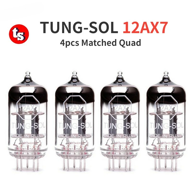 TUNG-SOL 12AX7 ECC83 Vacuum Tube Replaces 6N4 5751 12AX7S HIFI Audio Valve Electronic Tube AMP Amplifier Kit DIY Matched Quad