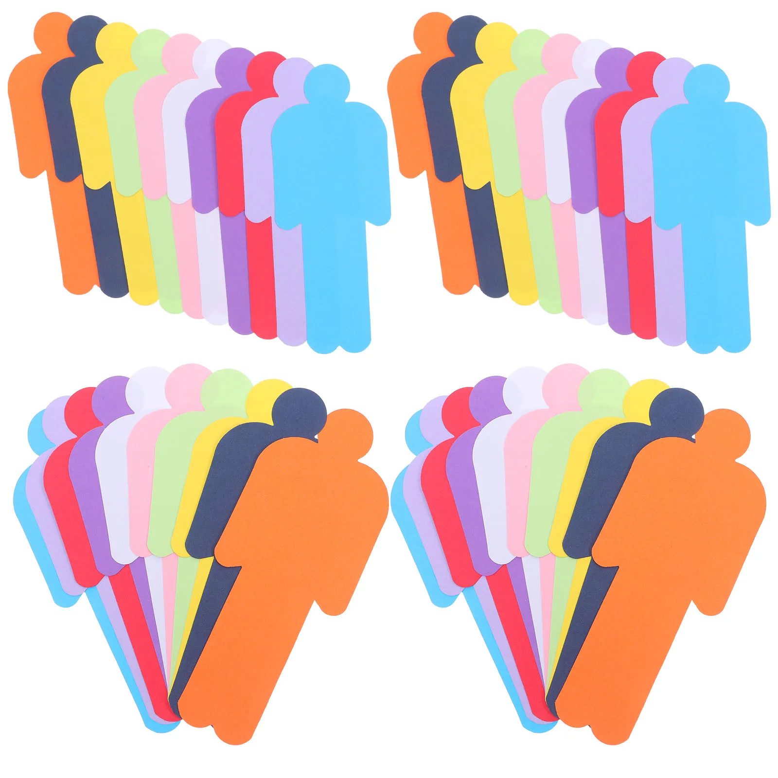 150pcs Humanoid Cardstock Kids Craft Paper Double Sided Color Creative Art Drawing Sheets Fold Preset People Cutouts