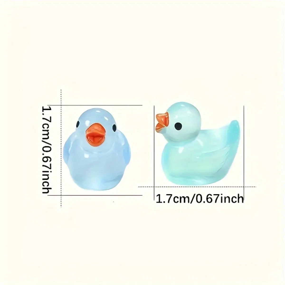 50pcs Luminous Mini Ducks Moss Microlandscape Miniature Duck Figurines Fairy Garden Access Home Decor Glow in The Dark image 2