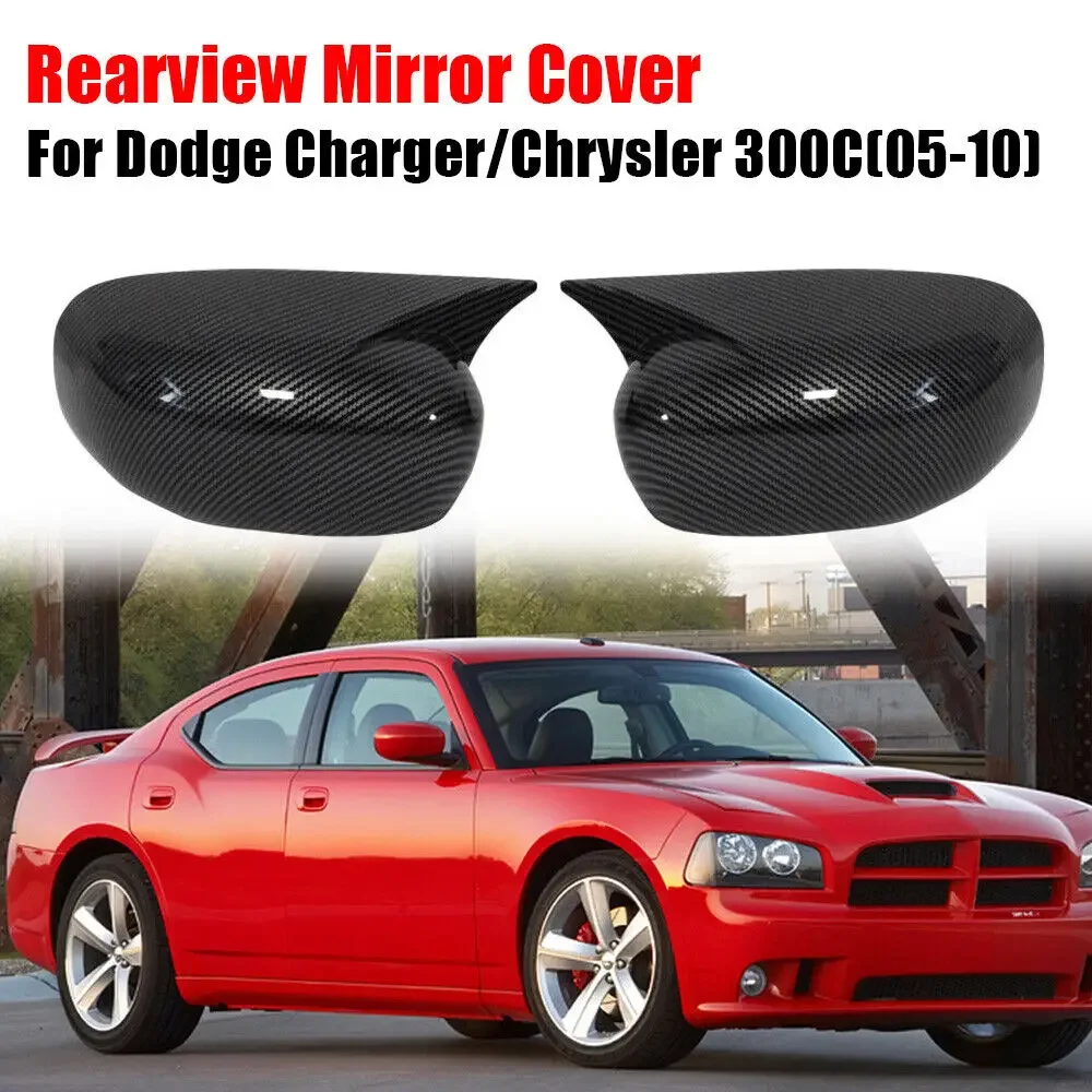 For Chrysler 300/300C Dodge Magnum Charger 2005-2010 Car Sticker Cover Rearview Side Mirror Wing Cap Exterior Door Case Trim ABS