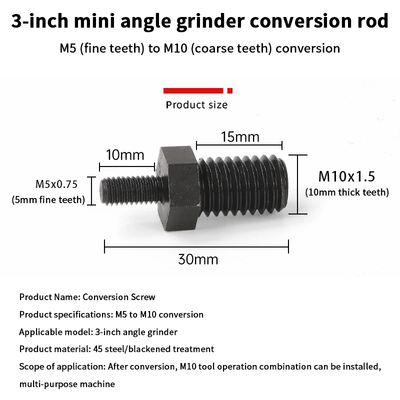 NEW M5 To M10/M14 To M10 Multi-functional 3-inch Hand Electric Drill Conversion Rod Angle Grinder Conversion