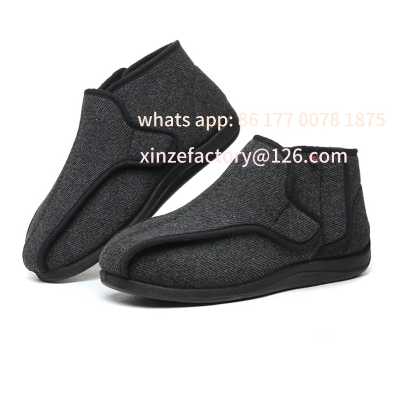 Customizable Widen New Wool Shoes Fat Swelling Deformation Hallux Valgus Foot Wide Elderly Diabetes Shoes magic Warm