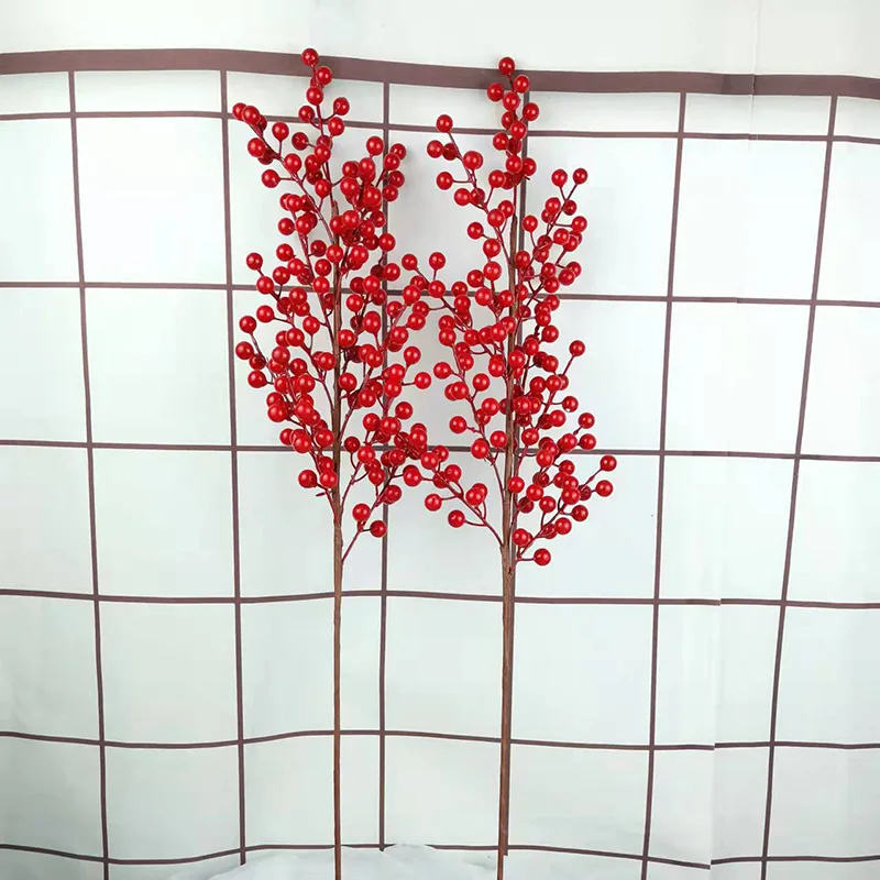 

Artificial Red Berry Plant for Christmas Decoration, Fake Plants, Outdoor Decor, Craft Supplies, Simulation Plant, 5Pcs