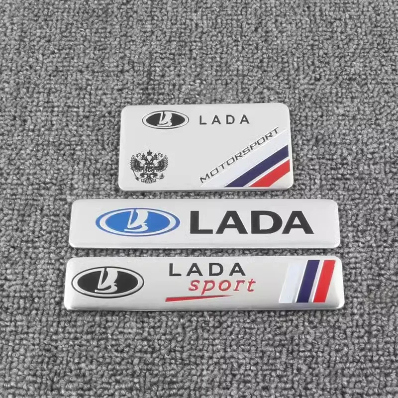 Car Styling Metal Aluminum Logo Car Body Fender Stickers Interior Decoration For Lada Priora Sedan Sport Largus Vaz Samara 2110