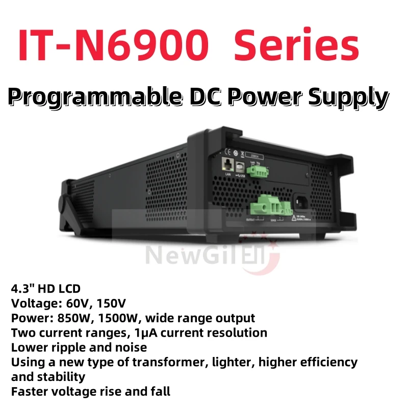 ITECH IT-N6952 IT-N6962 IT-N6953 IT-N6963 مصدر طاقة تيار مستمر قابل للبرمجة 60 فولت و150 فولت، مخرج 850 وات و1500 وات