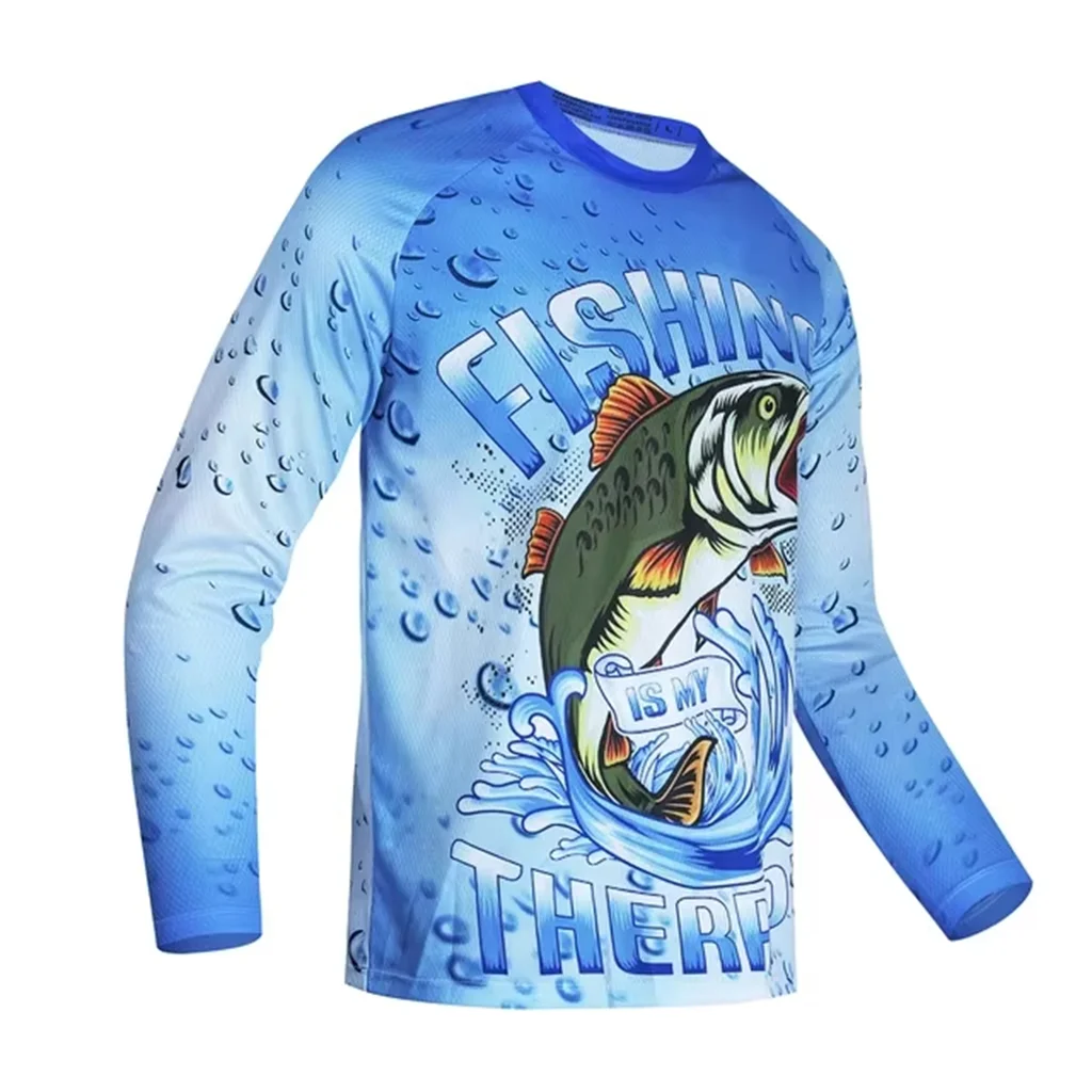 Boy’s Long Sleeve T-Shirt 3D Fishing Print Graphic T Shirts Boys Clothing 2-10y Fashion Outdoors Sportwear Children's Clothing