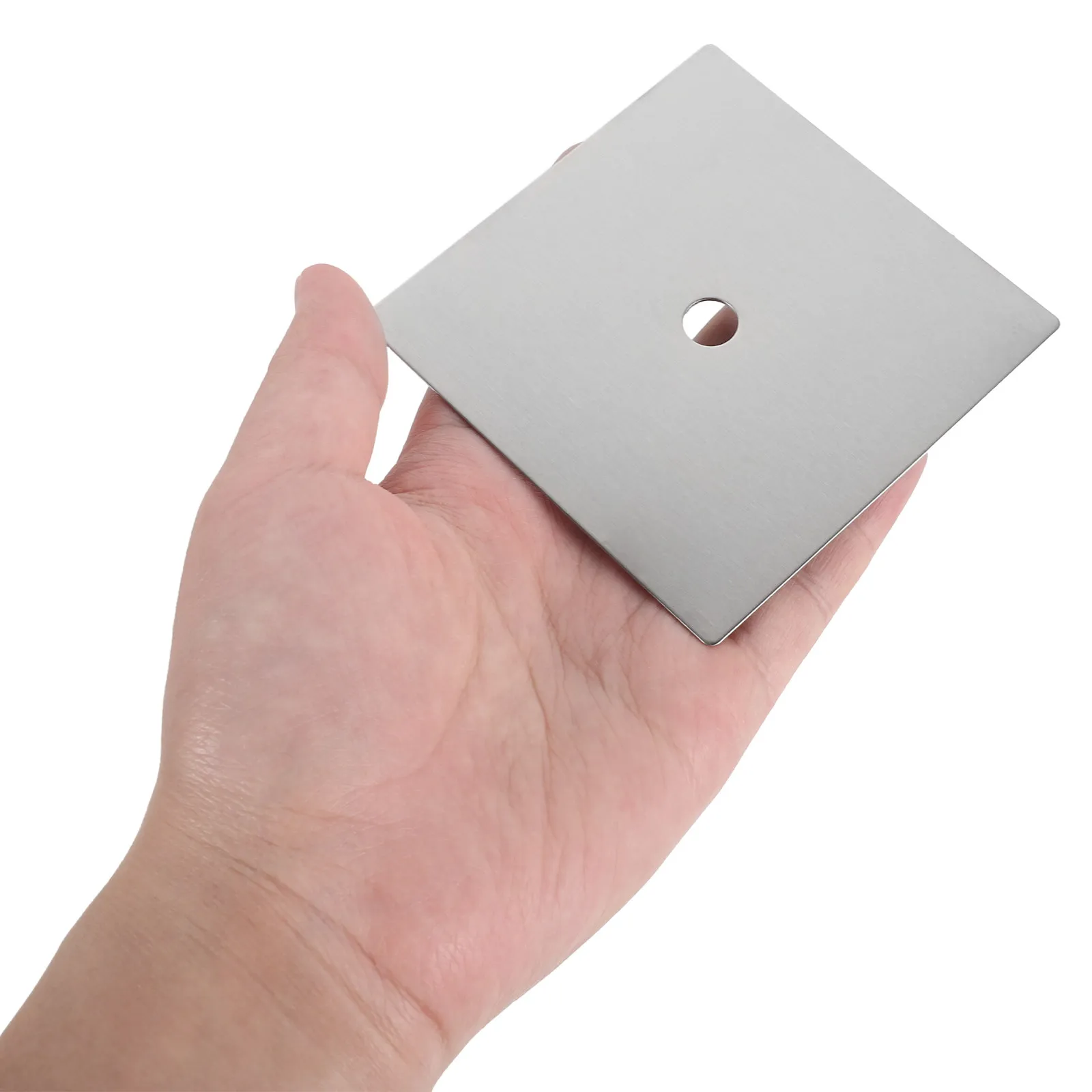4Pcs Toilet Brush Base Cover Plate Square Holder Replacement Stainless Steel Anti Scratch Bathroom Brush Holder Plate