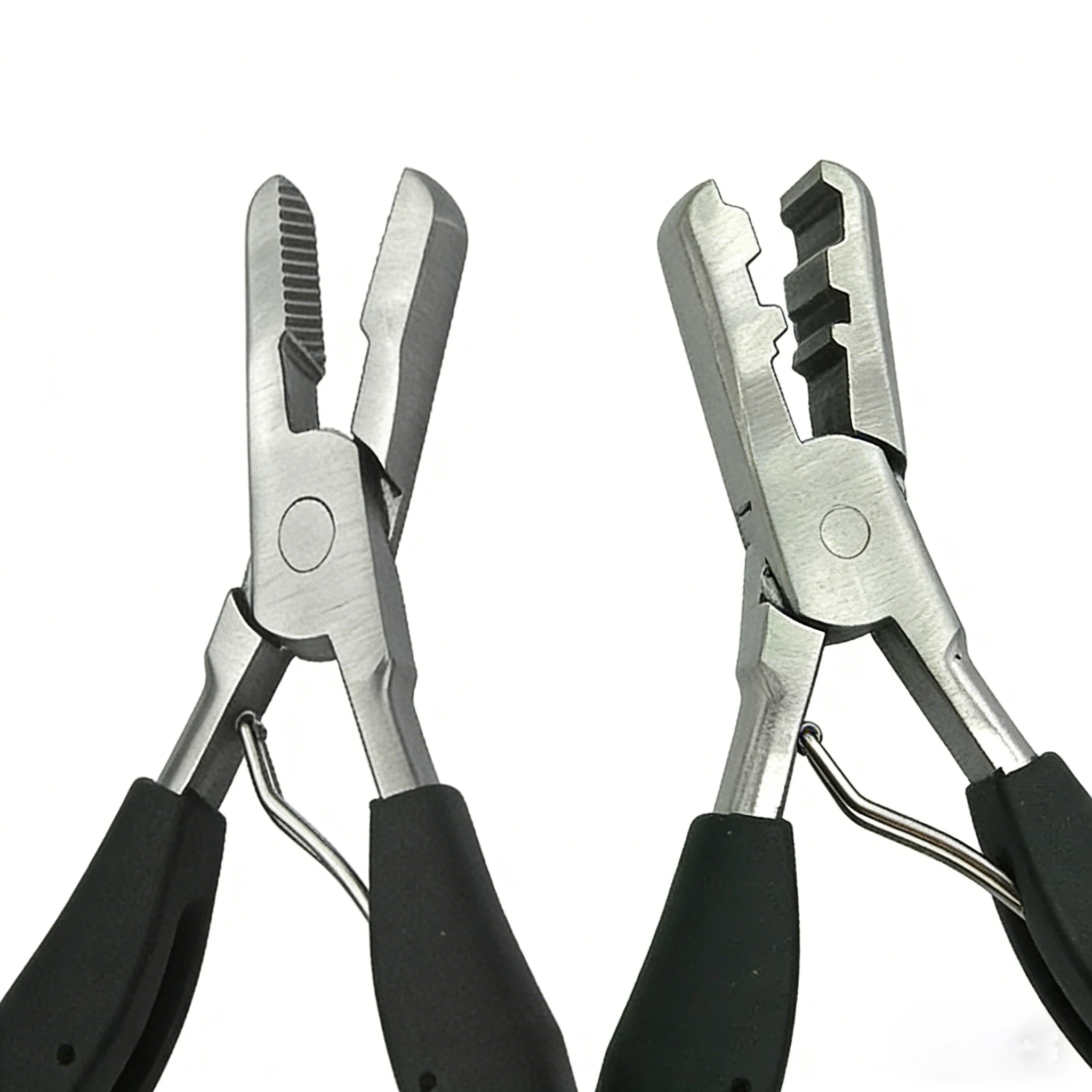 1Pc Black Flat Shape Plier with Small Grooves Pre-Bonded Hair Extension Clamp