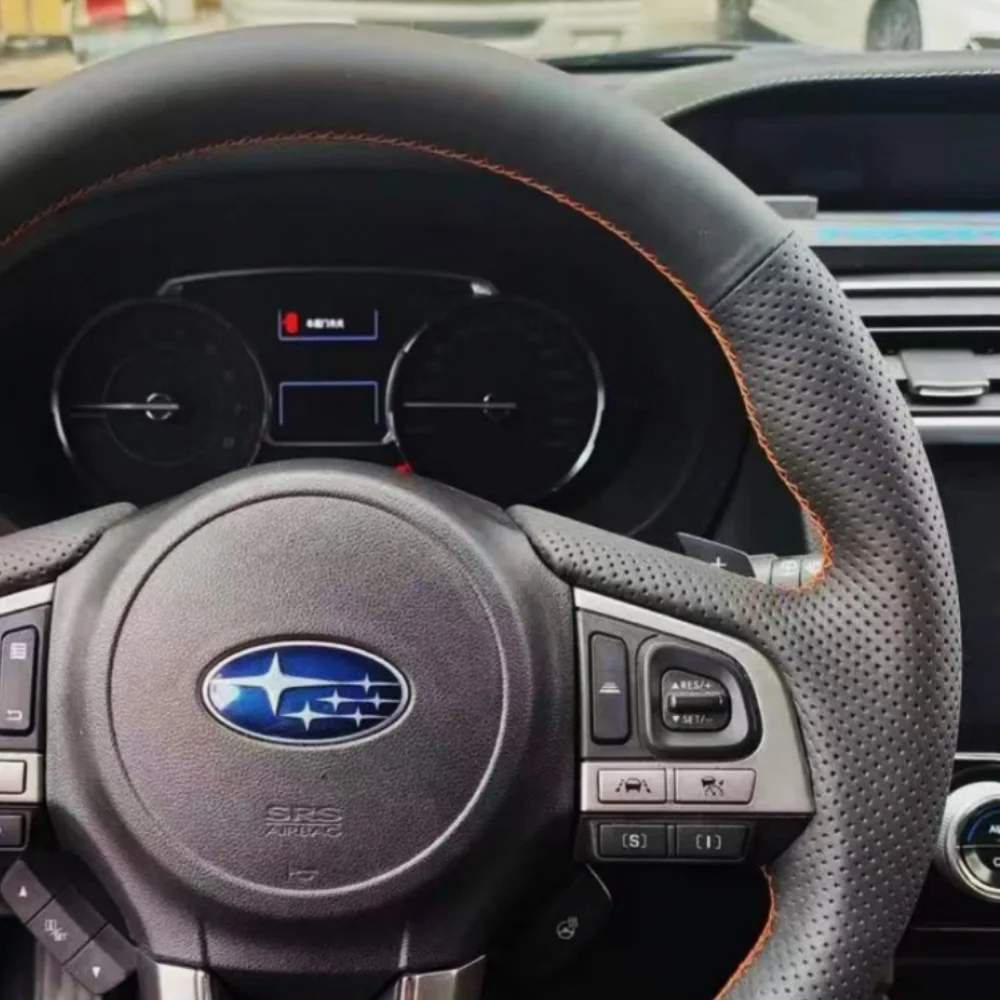 Custom Car Steering Wheel Cover Anti-Slip Microfiber Leather For Subaru Legacy XV 2015-2017 Outback 2014-2017 Forester 2015