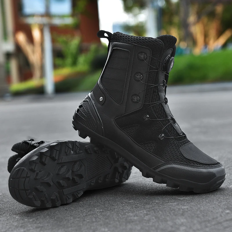 Motorcycle Boots Men Moto Riding Boots Four Seasons Breathable Motorcycle Shoes Motorbike Chopper Cruiser Touring Ankle Shoes