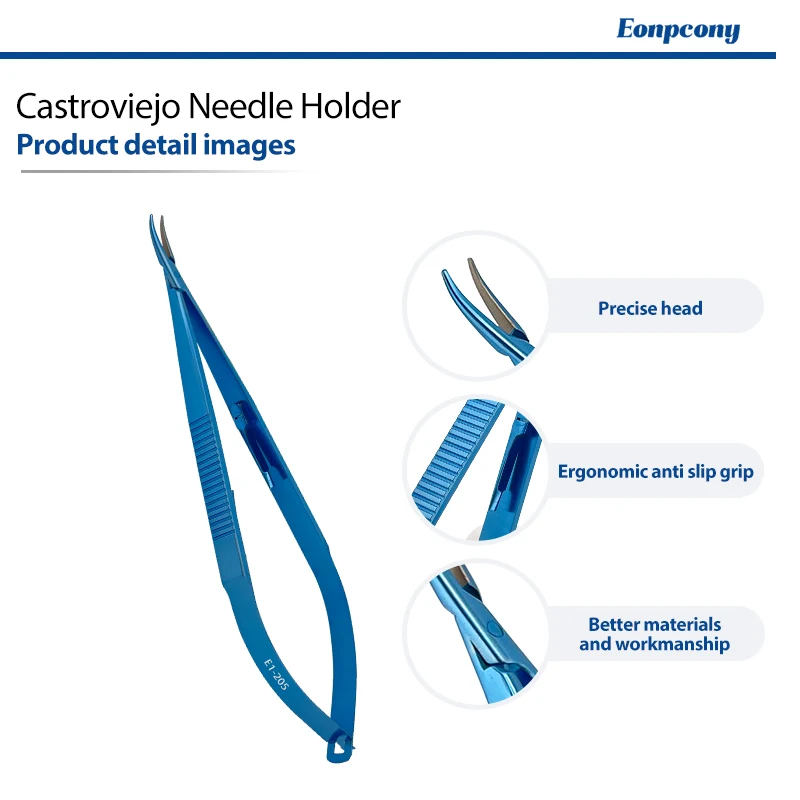 Castroviejo Needle Holder Titanium Alloy Micro Needle Forceps Ophthalmic Dental Microsurgery Suture Operating Instrument