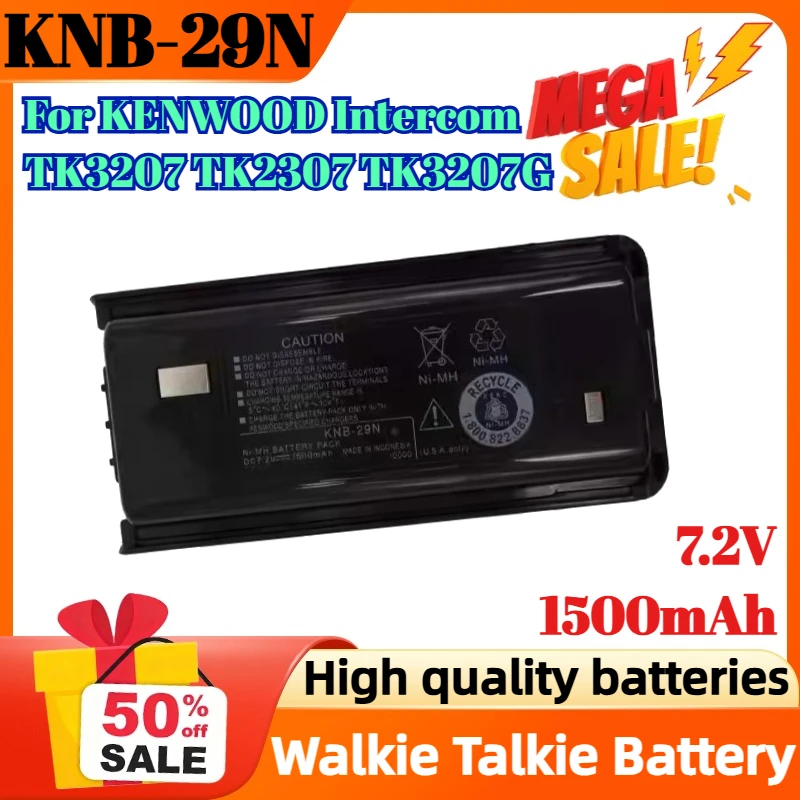 

KNB-29N 7.2V 1500mAh Walkie Talkie Battery for KENWOOD Intercom TK3207 TK2307 TK3207G 2207 3317 3307 Battery