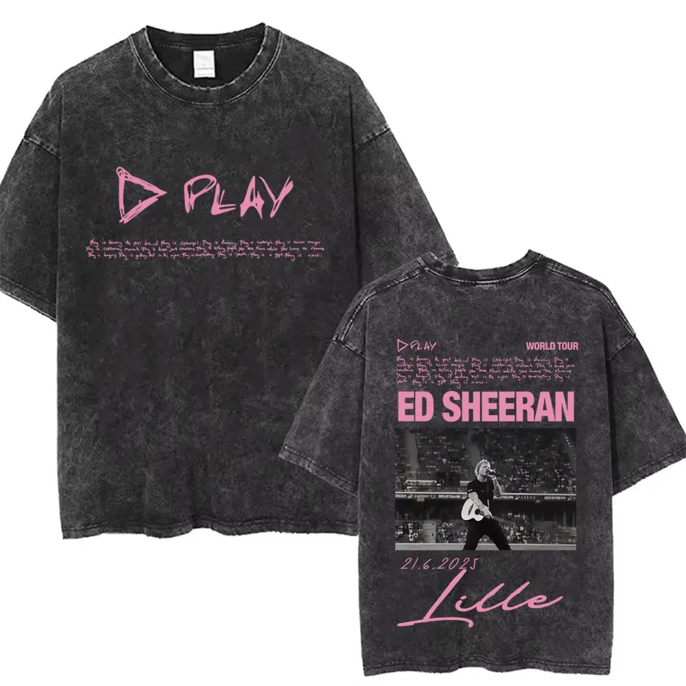 เสื้อยืดลายวินเทจ Ed Sheeran ลายไข่ตลกๆ สไตล์มีม เสื้อยืดลำลองผ้าฝ้ายทรงโอเวอร์ไซส์สำหรับผู้ชายและผู้หญิง เสื้อยืดแฟชั่นฮิปฮอปสำหรับผู้ชาย