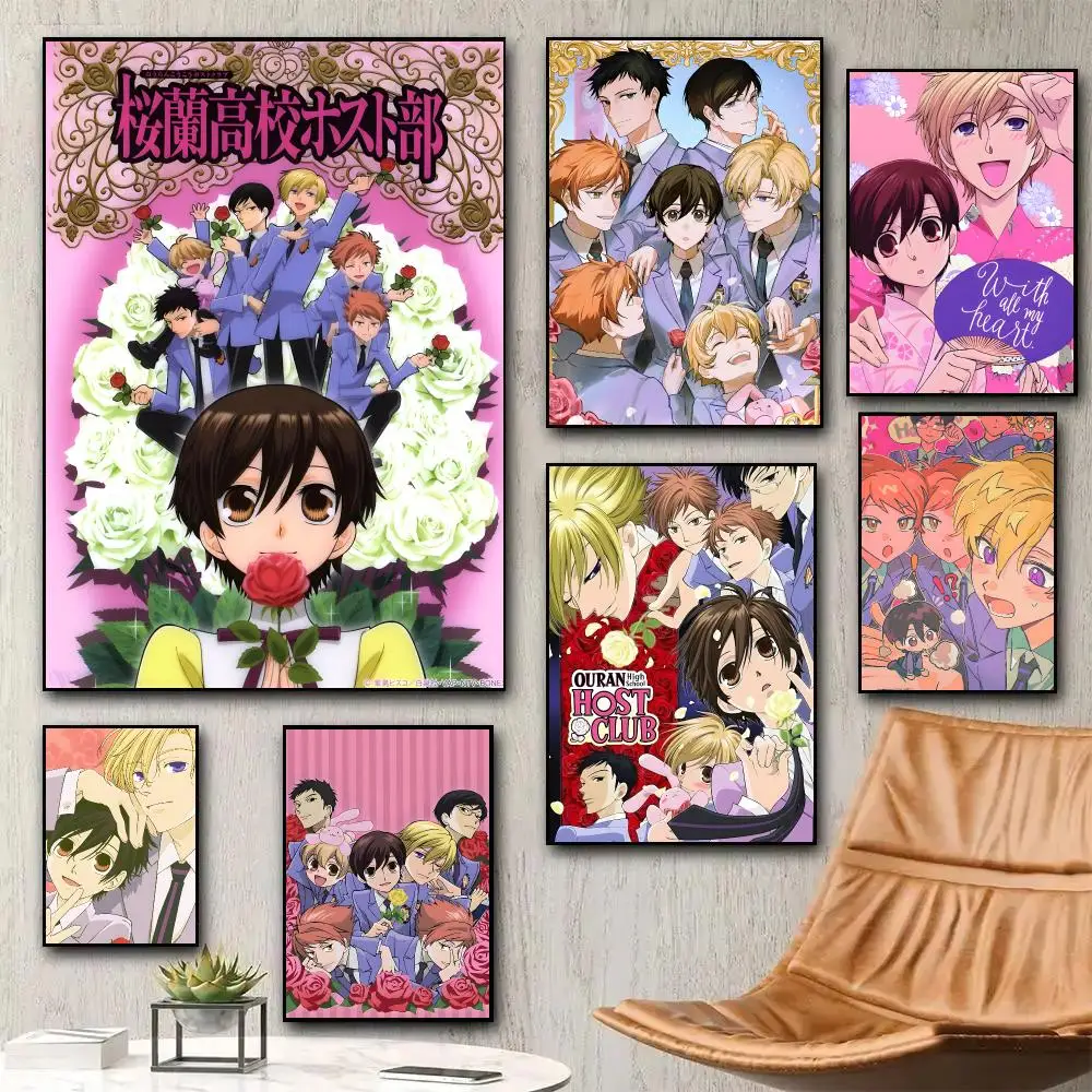 Ouran High School Host Club Poster HD Wall Stickers Mural Self-Adhesive Decals Home Decor Bedroom Living Room Gift Idea