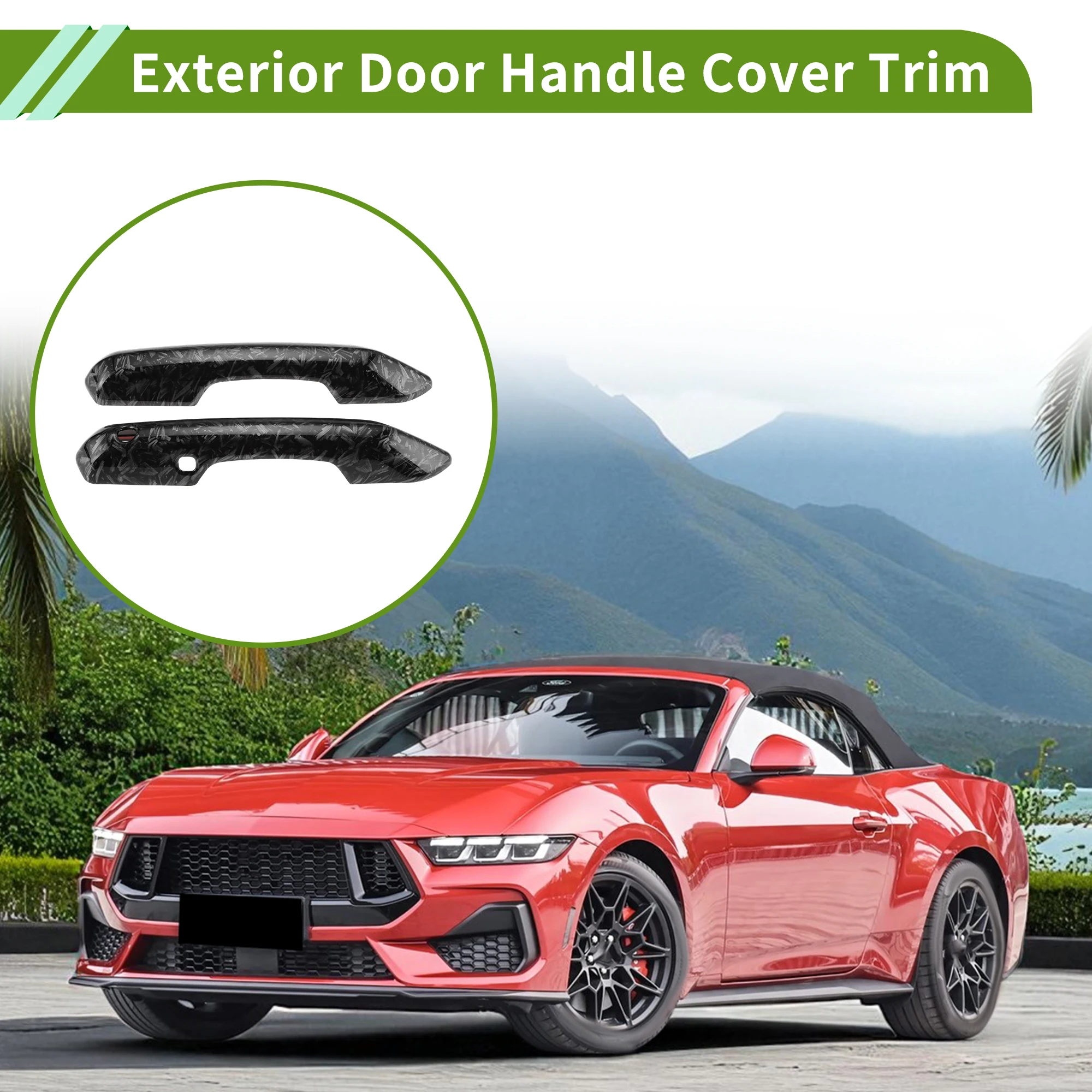 

UXCELL Exterior Door Handle Cover Trim Door Handle Cover for Ford for Mustang 2024-2025 Smart Forged Grain 1 Set