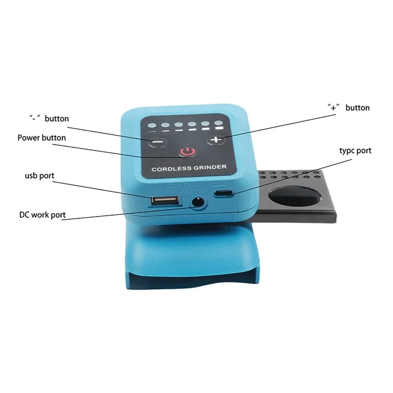 Penggiling Listrik 80W Penggiling Listrik Mini 18000r/Menit Rumah DIY untuk 18V-21V Baterai Lithium Makita Penyesuaian Kecepatan Steples Terbalik