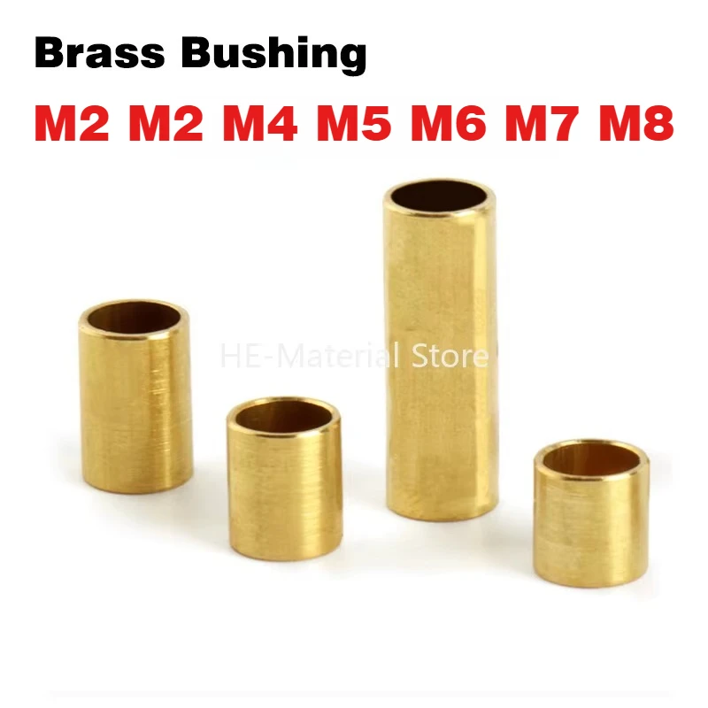 2-20Pcs Length 2-20mm Brass Bushing Hollow Brass Tube Bearing Through Isolation Column Washer Gasket M2 M3 M4 M5 M6 M7 M8