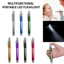 LED Flashlight Work Light First Aid Pen Light Torch Lamp Pupil Gauge Measurement Portable Medical Pen light Mini Pocket Light