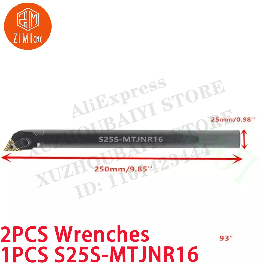 1PCS S25S-MTJNR16 Portaherramientas de torneado interno para torno CNC de 25*250 mm Para insertos de carburo TNMG16 Herramienta de corte mecánica para torno de metal
