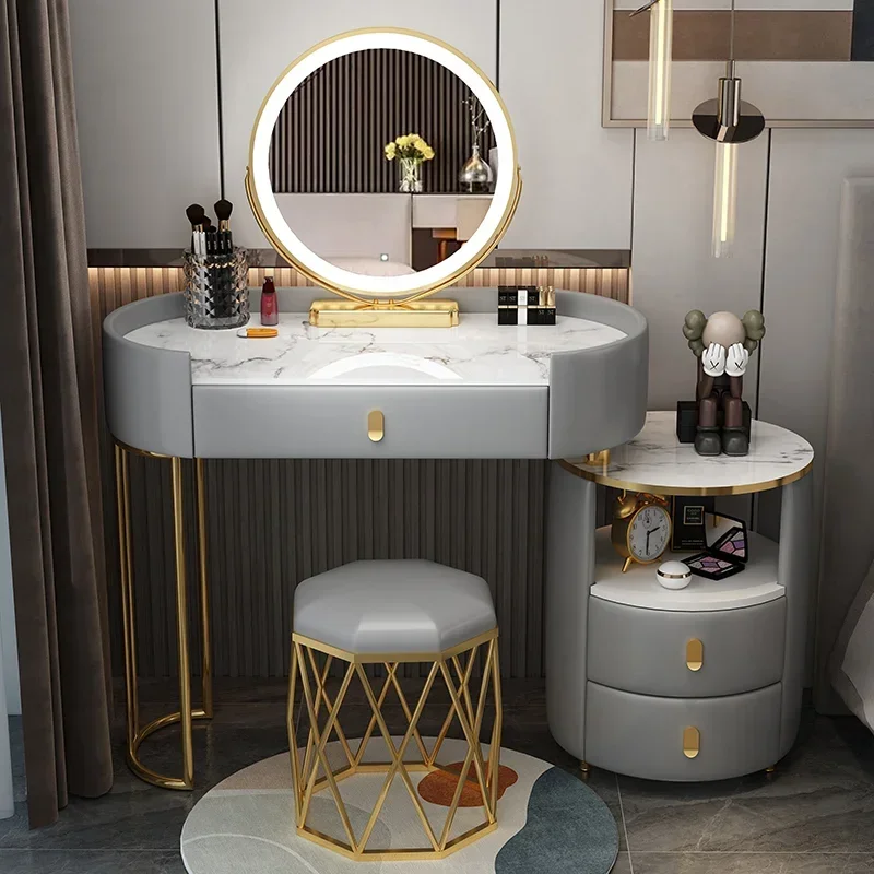 Things Drawer Dressing Table Storage Box Round Headboards LED Dressing Table Bedroom Hairstyle Tocador De Maquillaje Tables