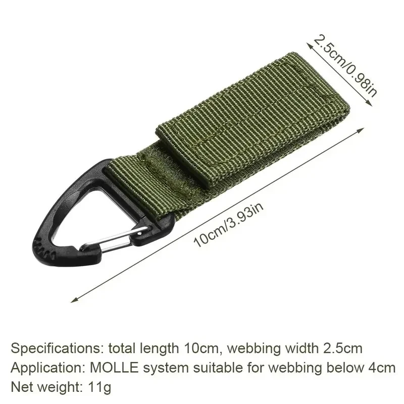 1/2/3/4Pcs Tactical Hanging Key Hook Clip Clamp Buckle Nylon Webbing Molle Belt Carabiner Outdoor Strap Climbing Accessories view 6
