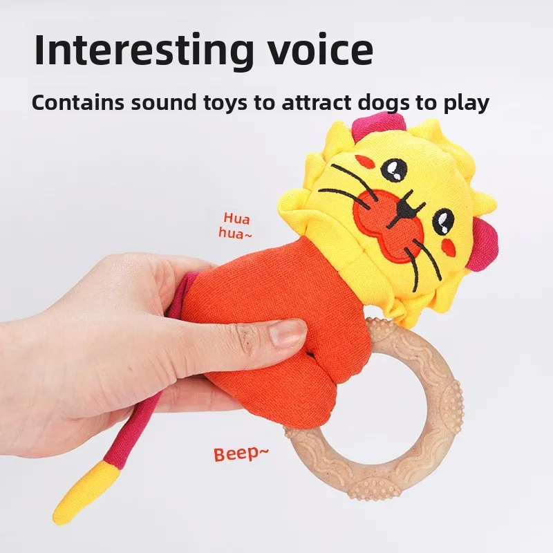 

TPR Ring Plush Dog Toy Set Squeaky Teeth Cleaning Puppy Toys for Small Medium Dogs Boredom Relief