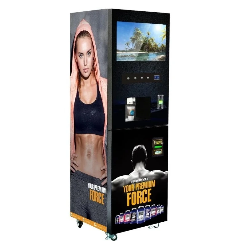 

Индивидуальный полностью автоматический торговый автомат для белковых коктейлей в тренажерном зале, диспенсер для кофе, фитнес-центр, 24-часовое устройство с низким содержанием обслуживания