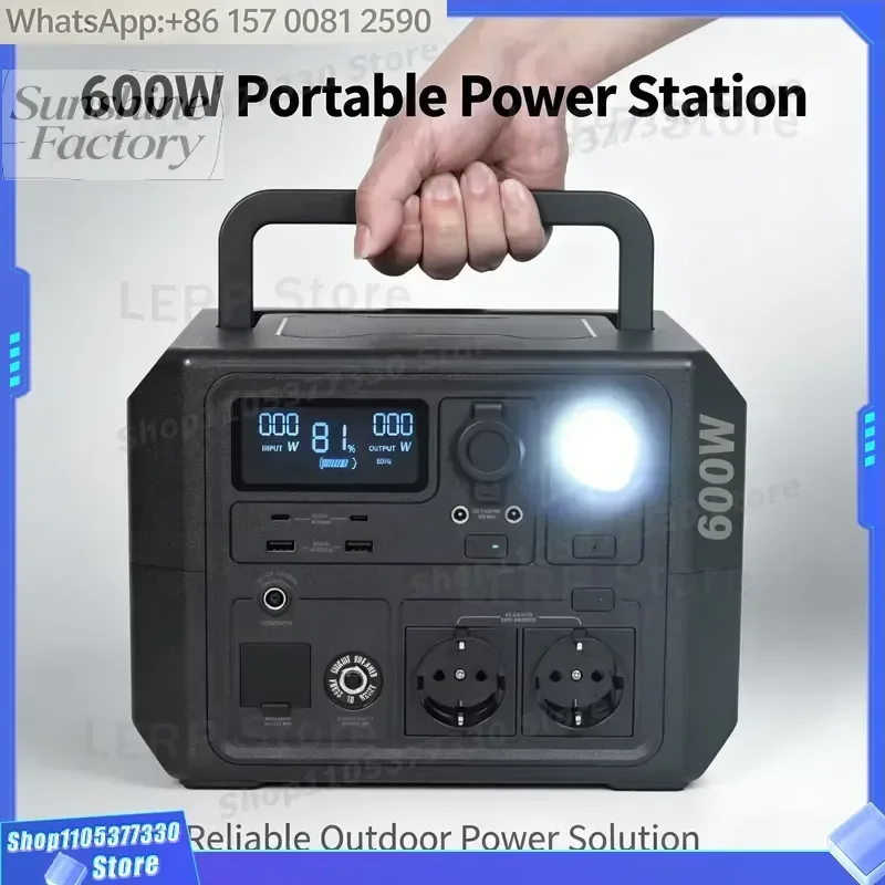 high quality 600W Portable Solar Generator Power Station LiFePO4 Battery Bank Emergency Supply Pure Sine Wave MPPT Solar