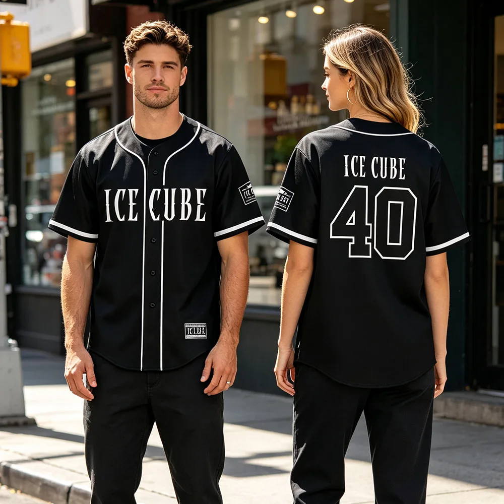 Ice Cube Truth To Power Tour Baseball Jersey Button Down Short Sleeve Hip Hop Streetwear Men Women Couple Sports Shirt Tops Male