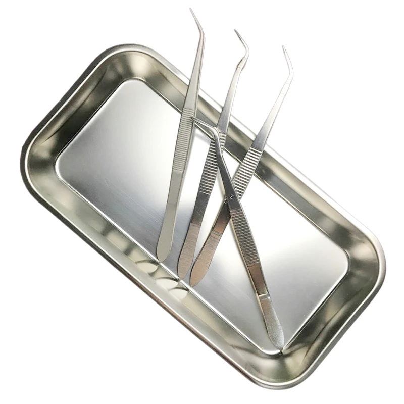 TJDent, 1 Uds., bandeja médica quirúrgica Dental de acero inoxidable, bandeja práctica ambiental para clínica, herramientas para instrumentos de laboratorio, plato de almacenamiento