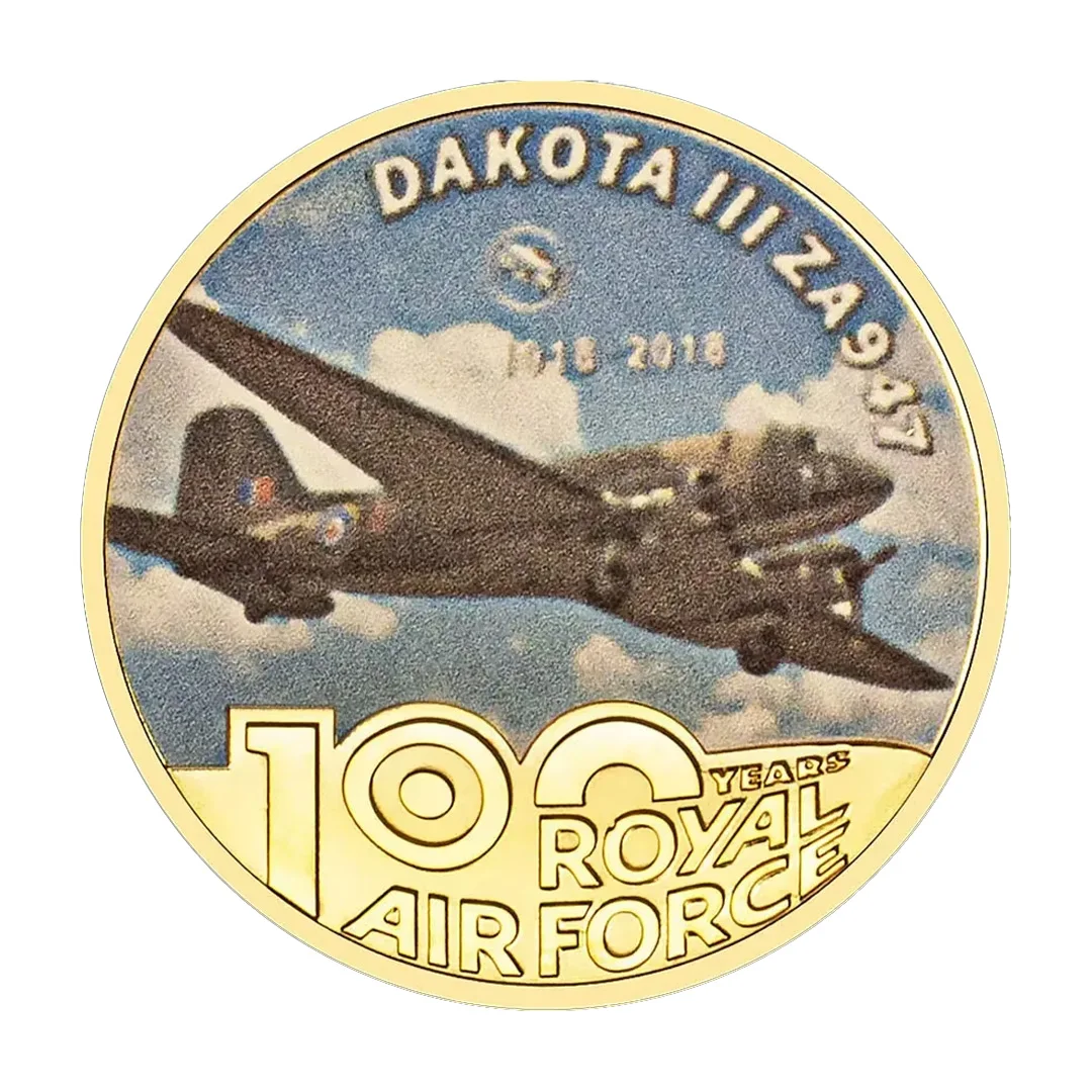 Сувенирная-монета-dakota-iii-za947-военный-транспортный-самолет-управляемая-монетами-из-коллекции-ВВС-РАФ