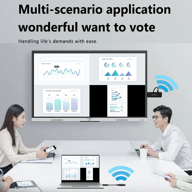 2-in-1 Wireless HDMI Transmitter and Receiver BYOD One-ClickShare Wireless Presentation Systems For Meeting & Conference Room